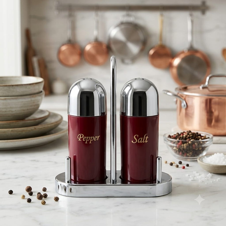 Salt & Pepper Jar - Crystal Metallic Maroon