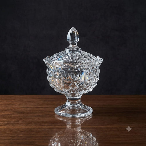 Fancy Crystal Jar - Round Shape