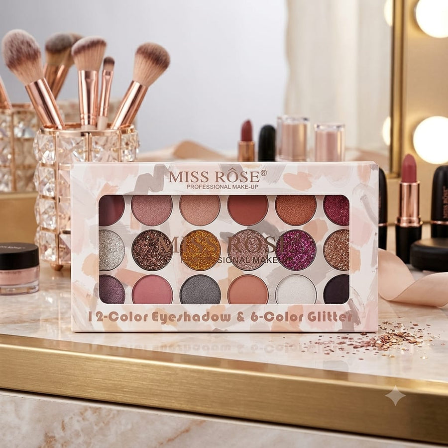 Miss Rose Glitter Eyeshadow - 18 Colors (Shade 2)