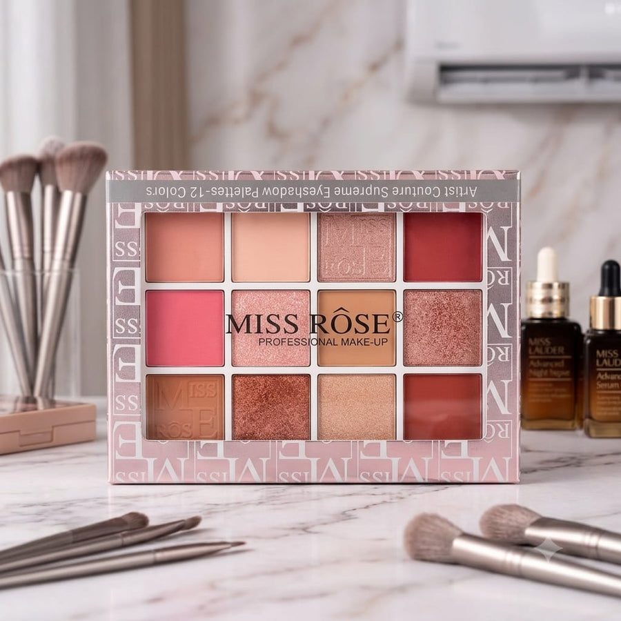 Miss Rose Glitter Eyeshadow - 12 Colors