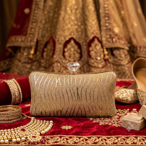 Bridal Fancy Bag - Golden - Stone Style