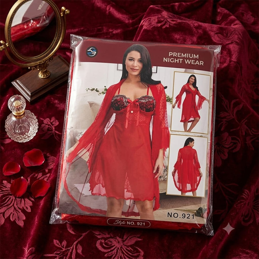 Premium Nightwear Dress - No. 921 - Red