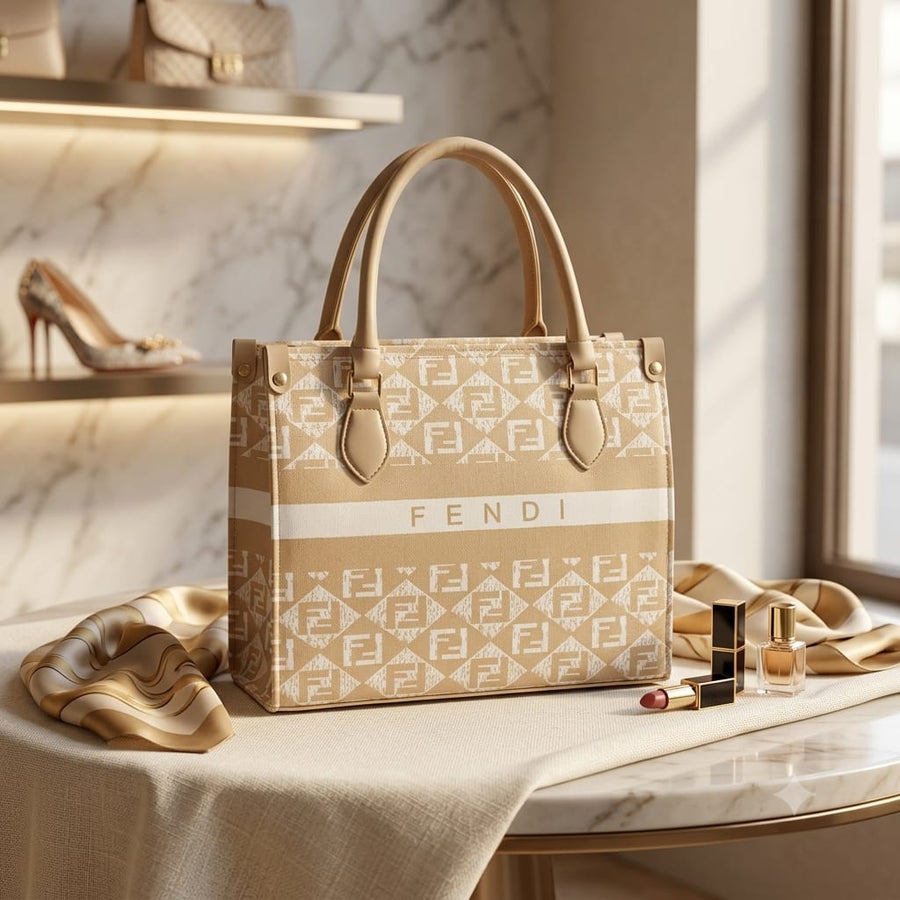 Fendi Style Ladies Handbag - Skin Colour