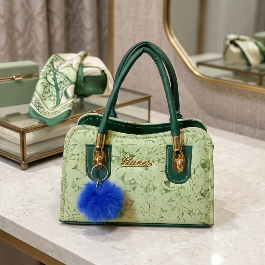 Ladies Fancy Handbag - Light & Dark Green