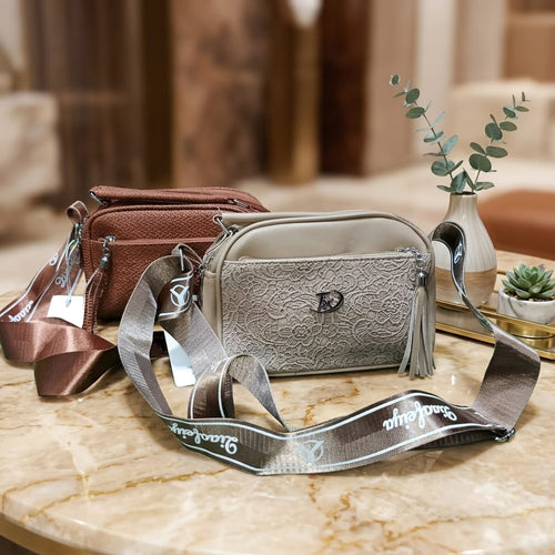 Handbag - Belt Style, Copper & Silver Gray