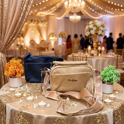 Handbag - Belt Style, Black & Skin Color