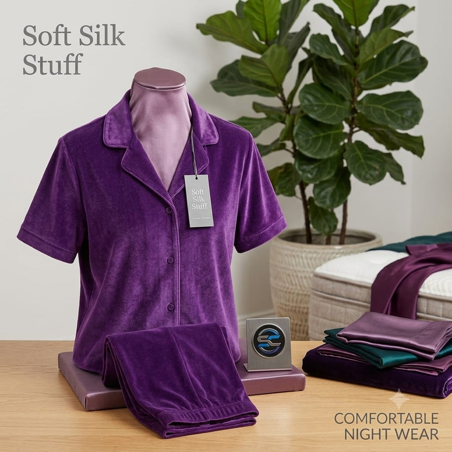 Comfortable Nightwear Dress – Soft Silk Purple