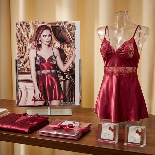 Nighty Sleepwear Fancy Dress – Maroon Red